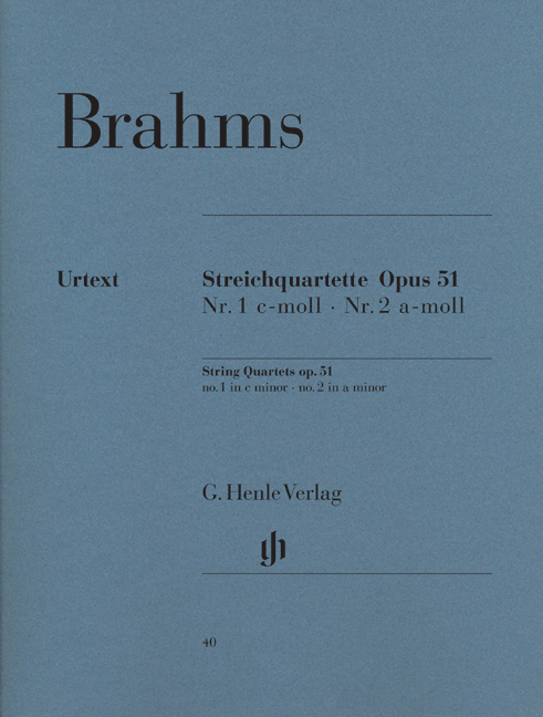 BRAHMS: STRING QUARTETS  C MINOR AND A MINOR OP. 51, 1, 2