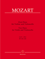 MOZART: 2 DUOS FOR VIOLIN AND VIOLONCELLO AFTER KV 423, 424