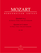 MOZART: PIANO QUARTET IN G MINOR K. 478, SCORE AND PARTS