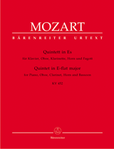 MOZART: QUINTET IN E FLAT MAJOR K. 452, SCORE AND PARTS