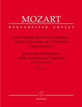 MOZART: SIX SONATAS K. 10-15 FOR KEYBOARD, VIOLIN AND VIOLONCELLO, SCORE AND PAR