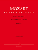 MOZART: MISSA BREVIS IN G MAJOR, K. 49, SCORE