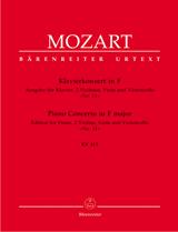 MOZART: CONCERTO NO. 11 IN F MAJOR K. 413 FOR PIANO AND STRING QUARTET