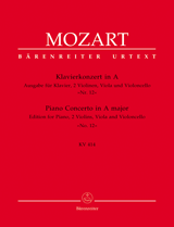 MOZART: CONCERTO NO. 12 IN A MAJOR K. 414 FOR PIANO AND STRING QUARTET