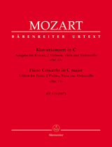 MOZART: CONCERTO NO. 13 IN C MAJOR K. 415 FOR PIANO AND STRING QUARTET