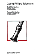 TELEMANN: TWELVE FANTASIAS FOR TREBLE RECORDER SOLO