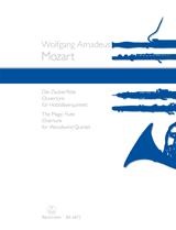 MOZART: OVERTURE TO "THE MAGIC FLUTE" ARRANGED FOR WIND QUINTET, SCORE AND PARTS