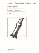 BOISMORTIER: SONATA FOR TREBLE RECORDER AND BC IN G MIN OP.44/4