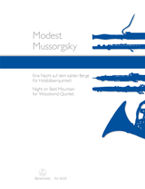 MUSSORGSKY: NIGHT ON BALD MOUNTAIN ARRANGED FOR WIND QUINTET, SCORE AND PARTS