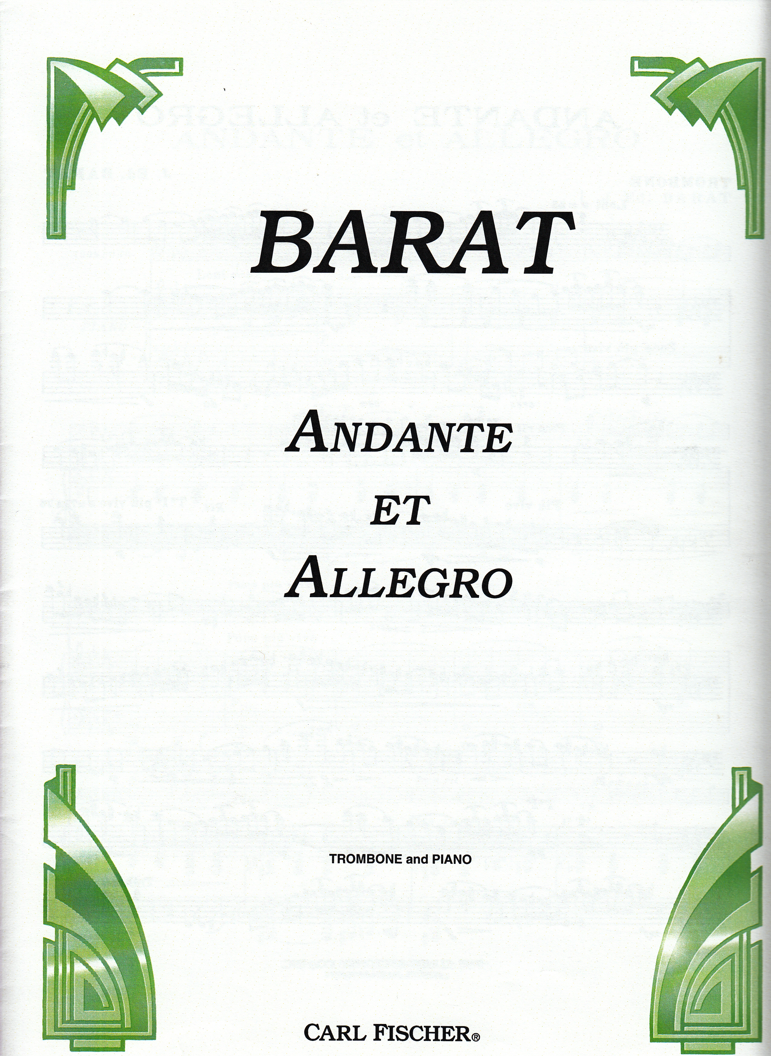 BARAT: ANDANTE ET ALLEGRO FOR TROMBONE ET PIANO