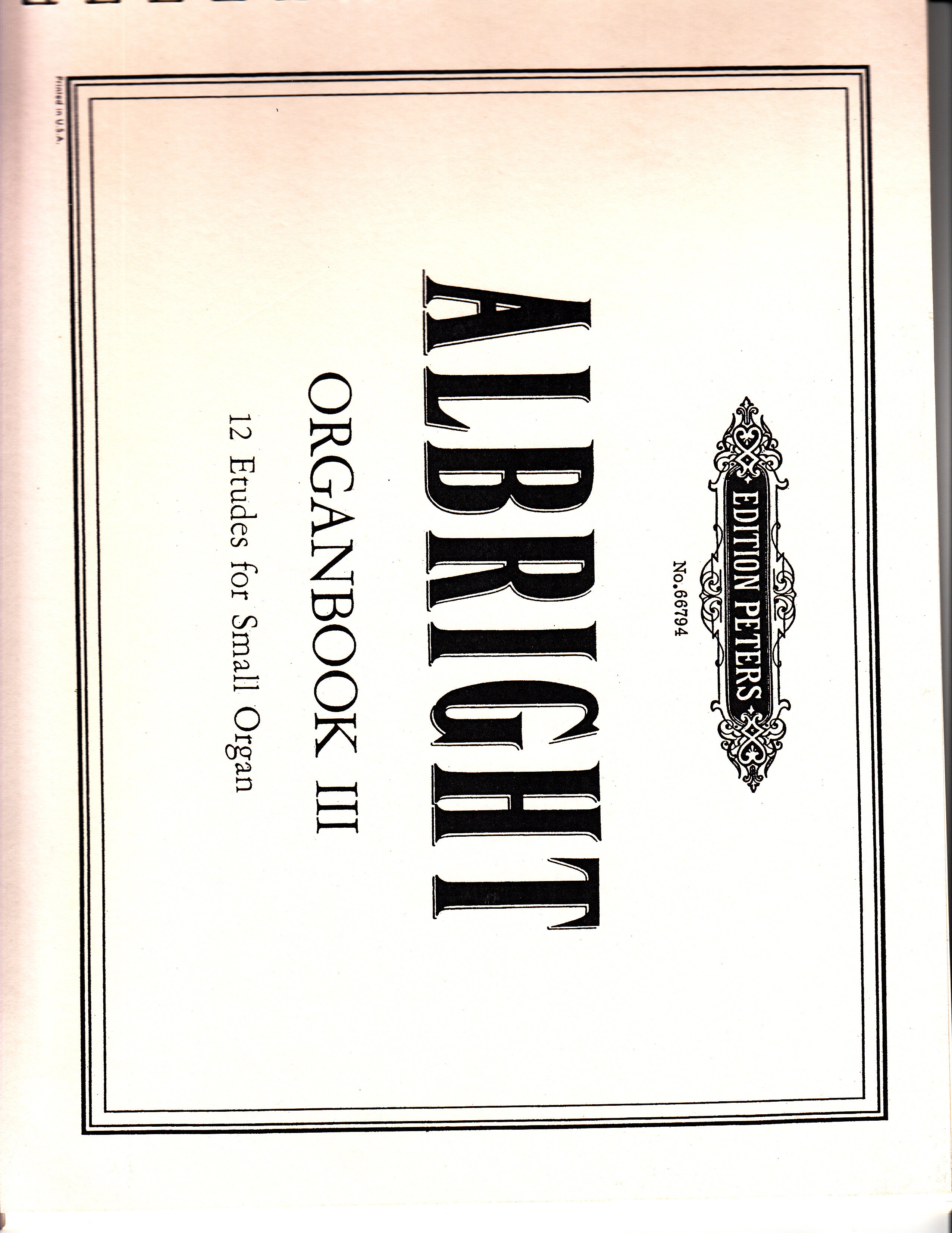 ALBRIGHT: ORGANBOOK 3