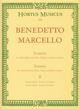 MARCELLO: SIX SONATAS FROM OP.2 FOR TREBLE RECORDER AND BC, VOL 2