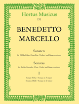 MARCELLO: SIX SONATAS FROM OP. 2 FOR TREBLE RECORDER AND BC, VOL 1