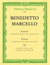 MARCELLO: SIX SONATAS FORM OP.2 FOR TREBLE RECORDER AND BC, VOL 3