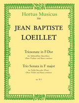 LOEILLET: TRIO SONATA FOR TREBLE RECORDER ( FLUTE,VIOLIN,OBOE) AND BC IN F MAJ