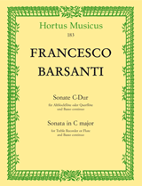 BARSANTI: SONATA FOR TREBLE RECORDER AND BC IN C MAJ OP. 1 NO. 2