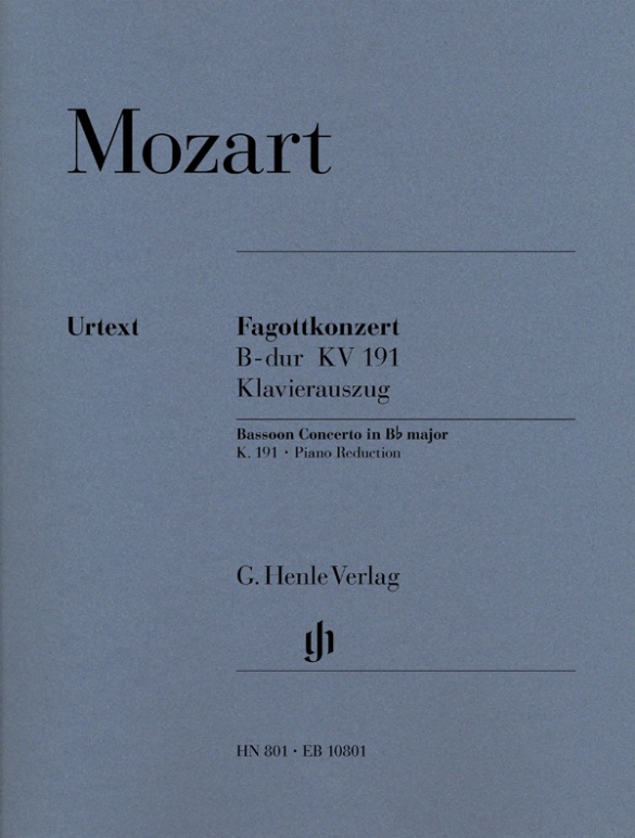 MOZART: CONCERTO B FLAT MAJOR K. 191 FOR BASSOON AND PIANO