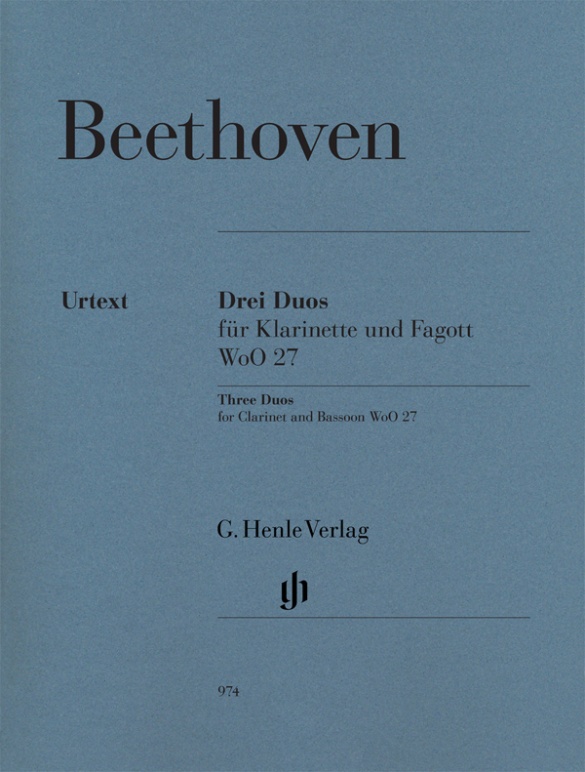 BEETHOVEN: THREE DUOS FOR CLARINET AND BASSOON WoO 27