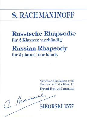 RACHMANINOFF: RUSSIAN RHAPSODY FOR 2 PIANOS FOUR HANDS