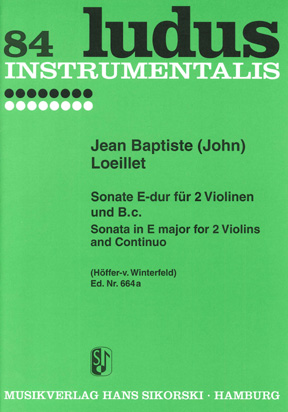 LOILLET: SONATE E DUR 2 VIOLINEN UND B.C.