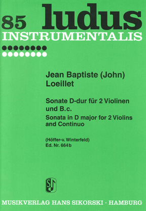 LOEILLET: SONATE D DUR FUR 2 VIOLINEN UND B.C.