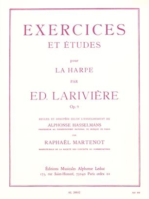 LARIVIERE: EXERCISES ET ETUDES OP. 9 POUR HARPE