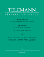 TELEMANN: 6 SONATAS FOR 2 FLUTES OR TWO VIOLINS OP. 2