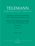 TELEMANN: OVERTURE AND CONCLUSION TAFELLMUSIK SCORE