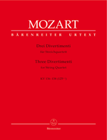 MOZART: 3 DIVERTIMENTI QUARTET