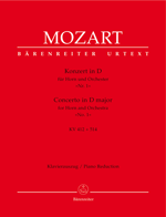 MOZART: CONCERTO NO. 1 IN D MAJOR FOR HORN AND PIANO K. 412 + 514