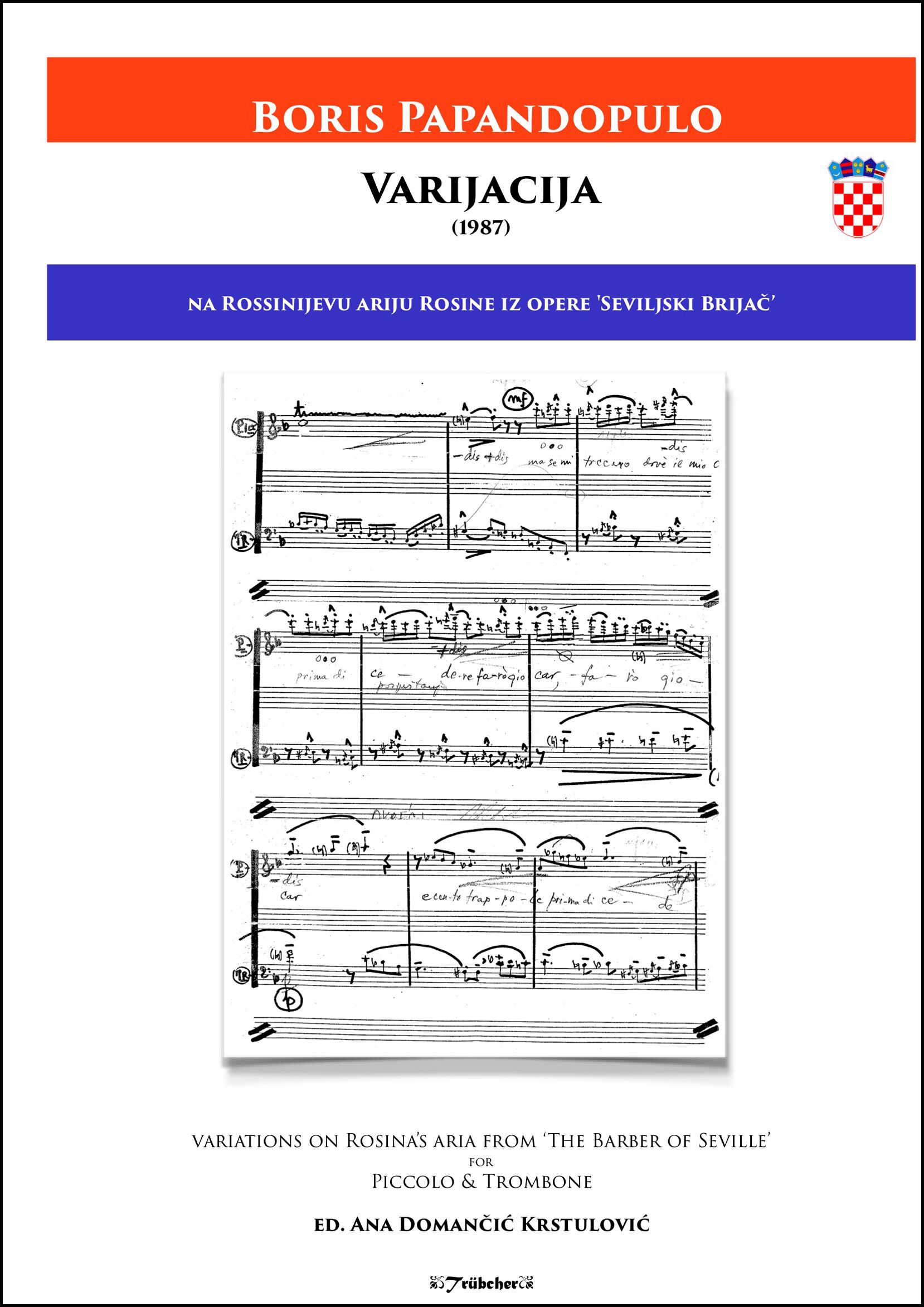 PAPANDOPULO: VARIATIONS ON ROSINAS ARIA FOR PICCOLO AND TROMBONE